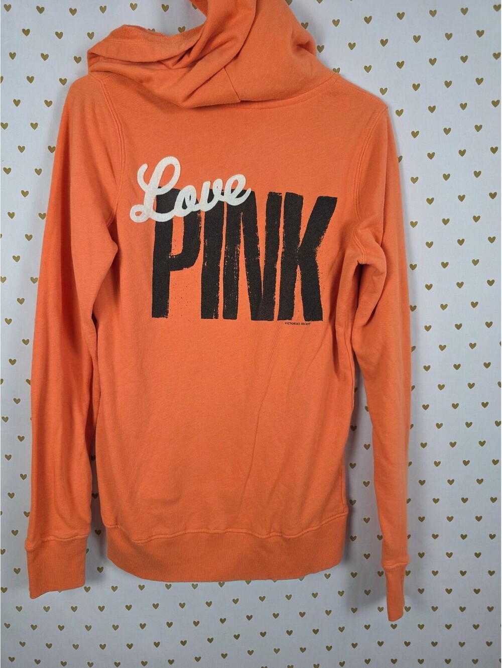 Victorias Secret Pink Vintage Pullover V neck Hoodie Sweater SMALL